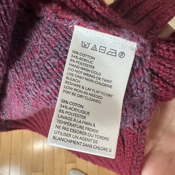 URBAN OUTFITTERS Ecote Patchwork Maroon Open Drap Cardigan Sweater Size Medium - Picture 9 of 9